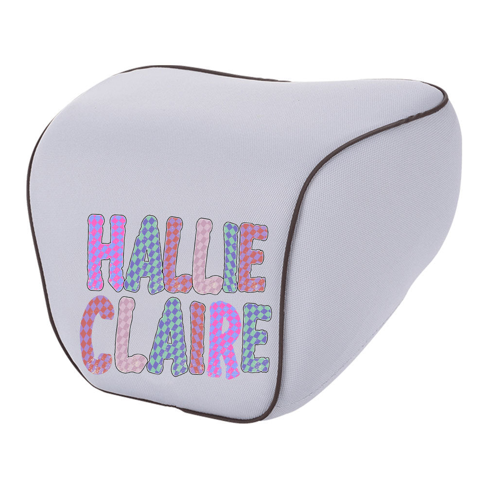 Custom Name Lumbar Support Cushion for Car and Headrest Neck Pillow Kit, Personalized Gift, Custom For Cars, Ergonomically Design for Car Seat, Car Accessories, Personalised Lumbar Support Cushion, Name Lumbar Support Cushion L1 - Delicate Leather