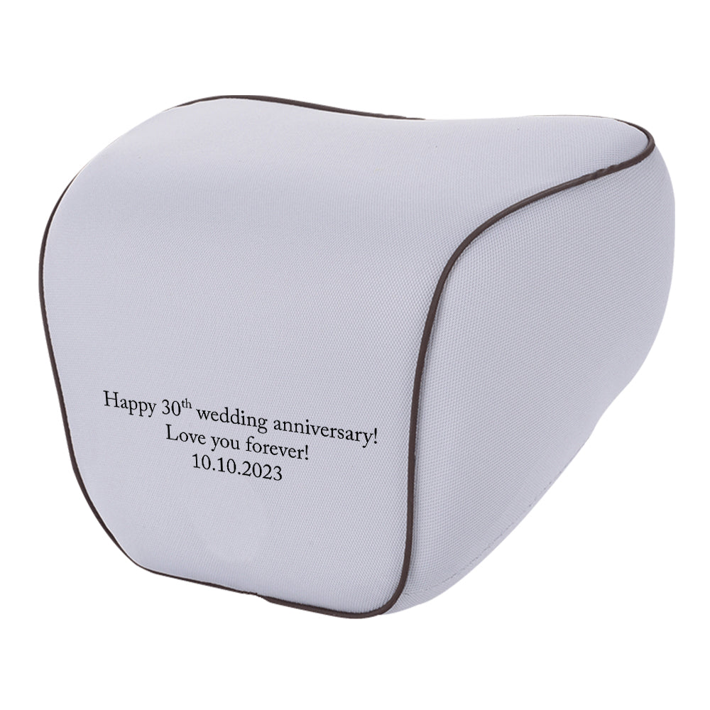 Personalized Anniversary Date Lumbar Support Cushion for Car and Headrest Neck Pillow Kit, Happy Anniversary Lumbar Support Cushion, Custom For Cars, Ergonomically Design for Car Seat, Car Accessories, Anniversary For Wife Husband 11 - Delicate Leather
