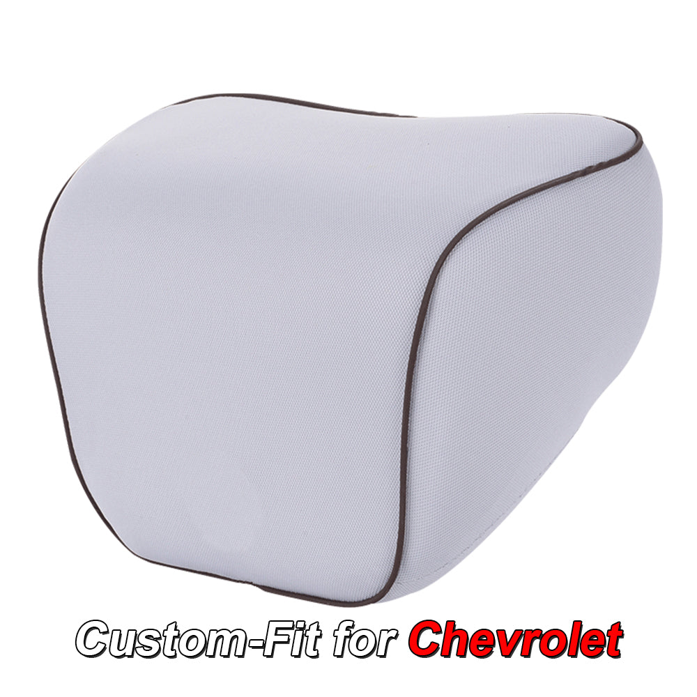Lumbar Support Cushion for Car and Headrest Neck Pillow Kit, Custom-Fit For Chevrolet, Ergonomically Design for Car Seat, Car Accessories DLCH254 - Delicate Leather