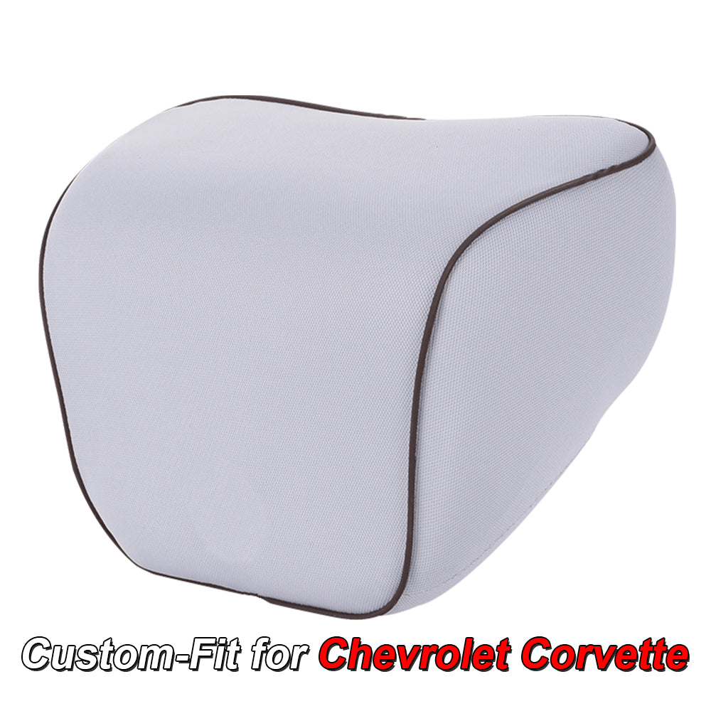Lumbar Support Cushion for Car and Headrest Neck Pillow Kit, Custom-Fit For Chevrolet Corvette, Ergonomically Design for Car Seat, Car Accessories DLCC254 - Delicate Leather