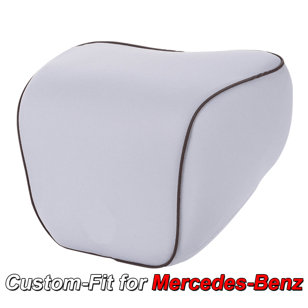 Lumbar Support Cushion for Car and Headrest Neck Pillow Kit, Custom-Fit For Mercedes-Benz, Ergonomically Design for Car Seat, Car Accessories DLMB254 - Delicate Leather