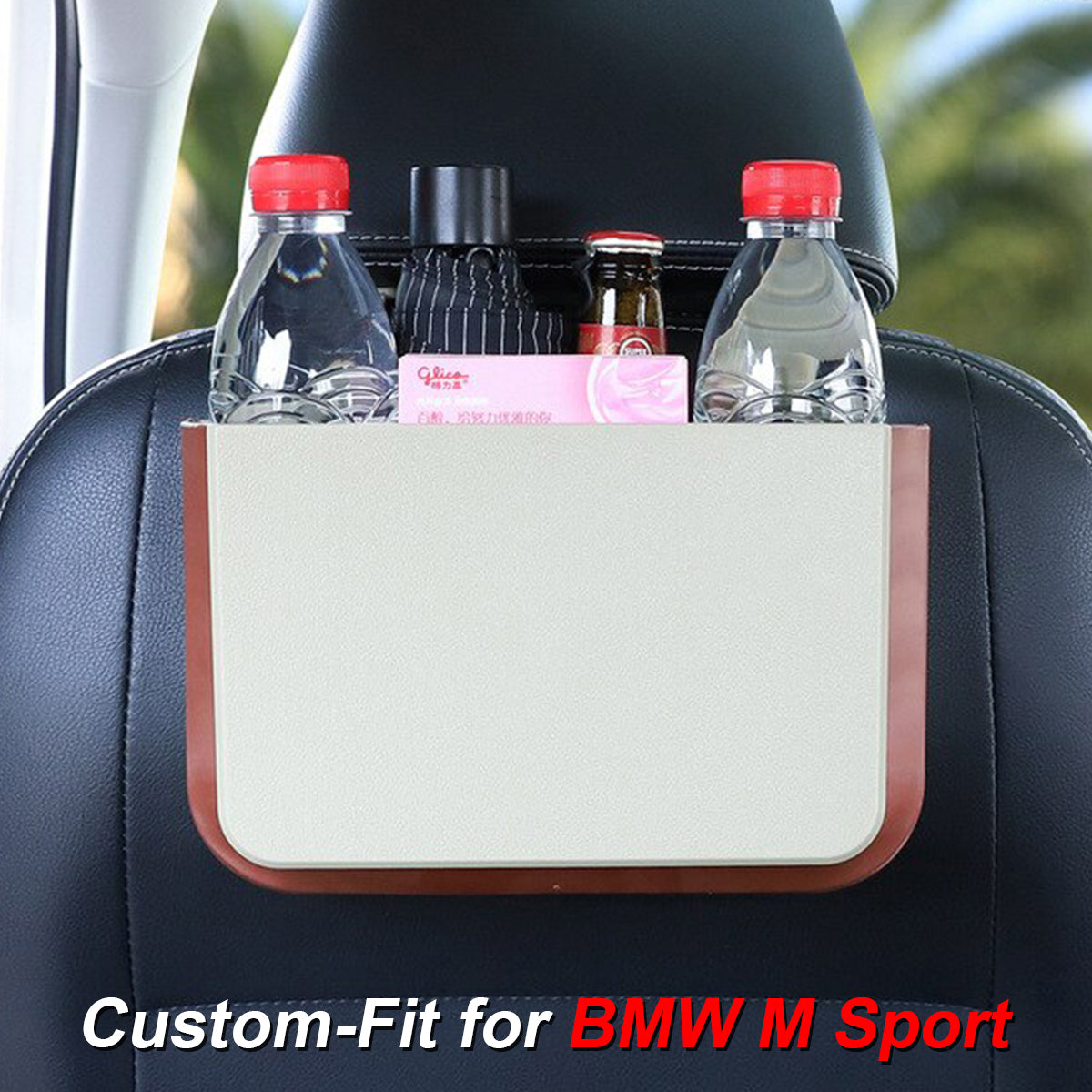 Hanging Waterproof Car Trash can-Foldable, Custom-Fit For Car, Waterproof, Equipped with Cup Holders and Trays DLKO251