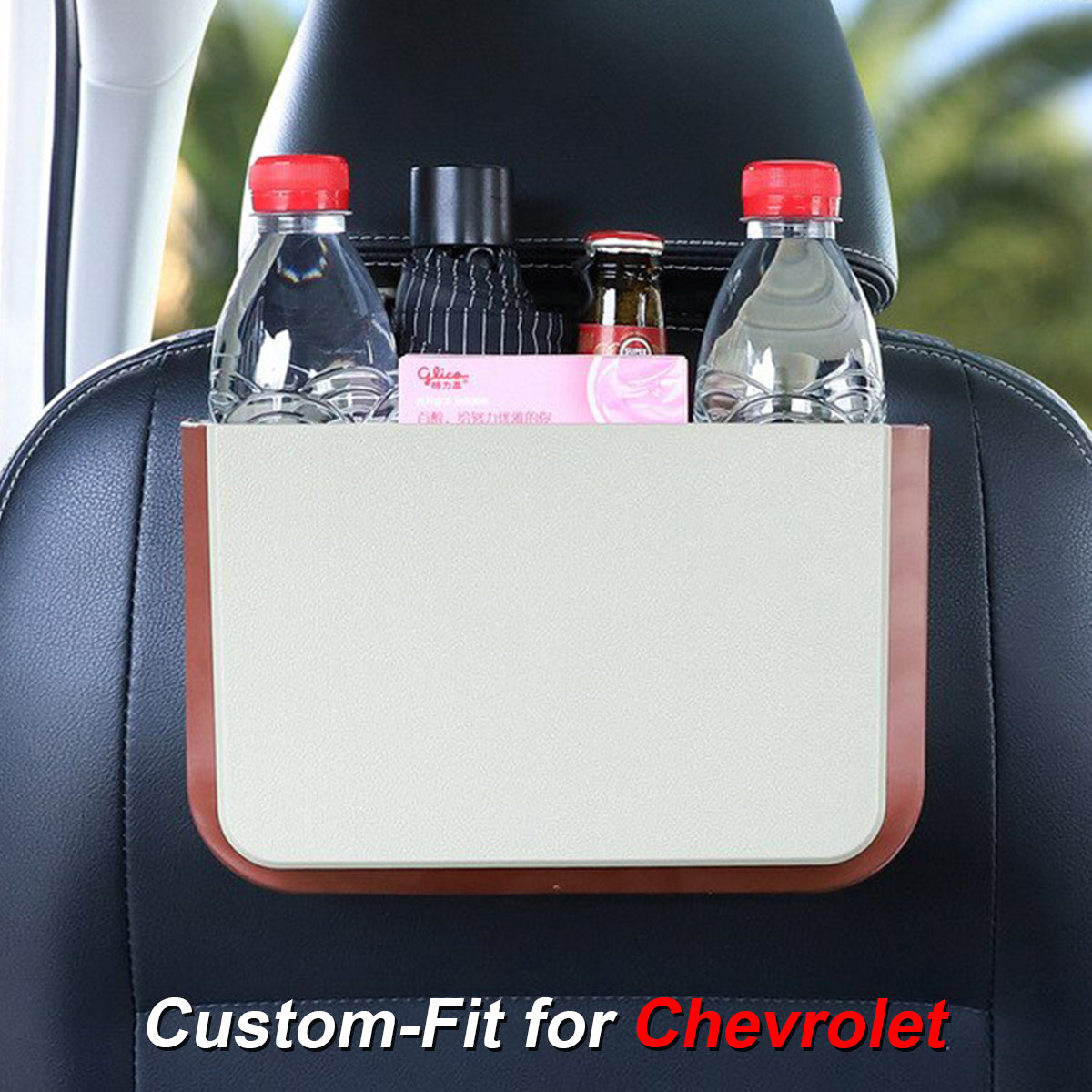 Hanging Waterproof Car Trash can-Foldable, Custom-Fit For Car, Waterproof, Equipped with Cup Holders and Trays DLCH251