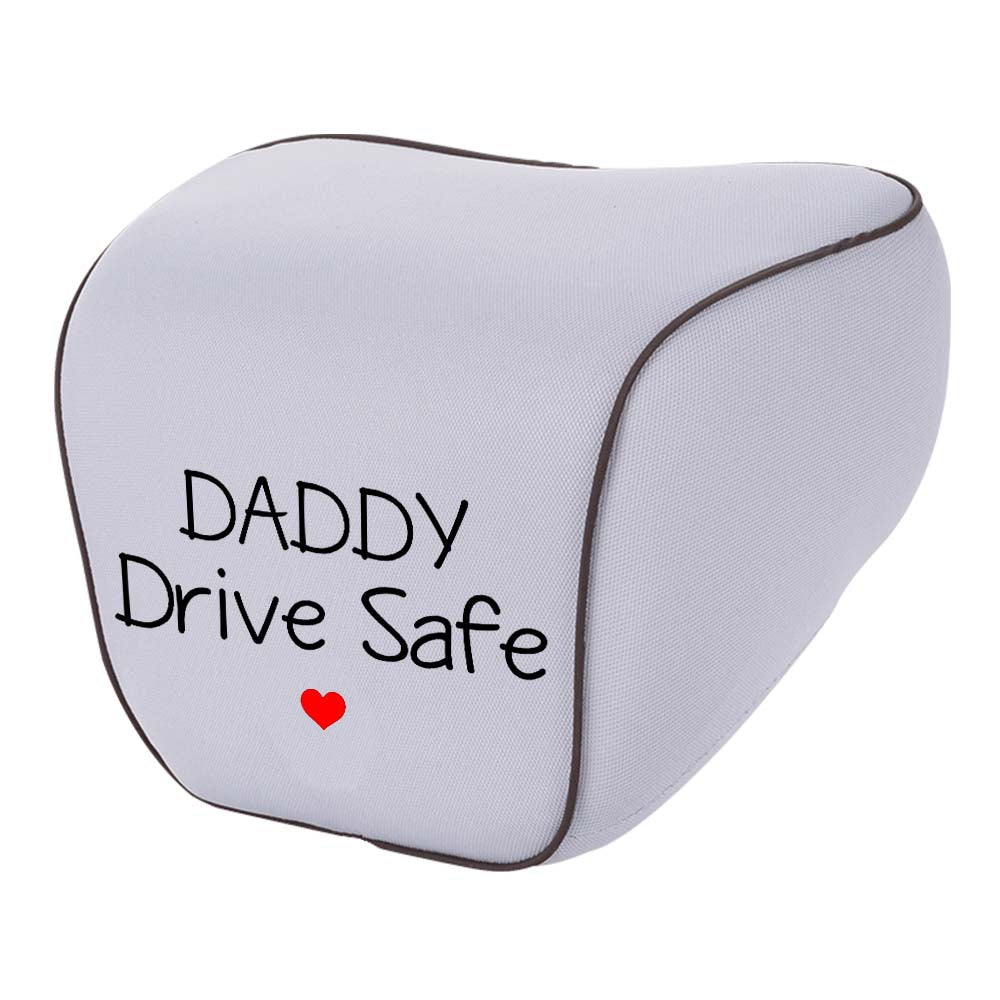 Lumbar Support Cushion for Car and Headrest Neck Pillow Kit, Daddy Drive Safe, Custom For Cars, Ergonomically Design for Car Seat, Car Accessories, Gift for Daddy - Delicate Leather