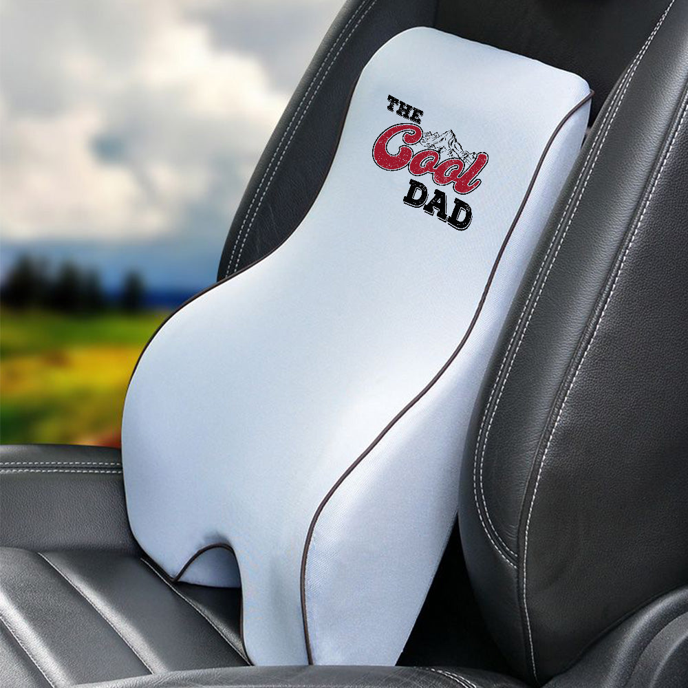 Lumbar Support Cushion for Car and Headrest Neck Pillow Kit, The Cool Dad, Custom For Cars, Ergonomically Design for Car Seat, Car Accessories, Gift for Daddy - Delicate Leather