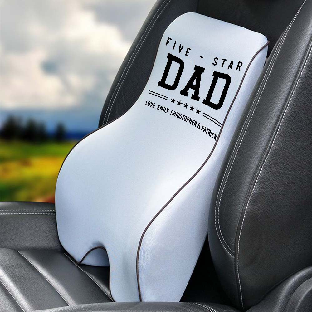 Personalized Lumbar Support Cushion for Car and Headrest Neck Pillow Kit, Happy Father's Day, Custom For Cars, Ergonomically Design for Car Seat, Car Accessories, Gift for Daddy
