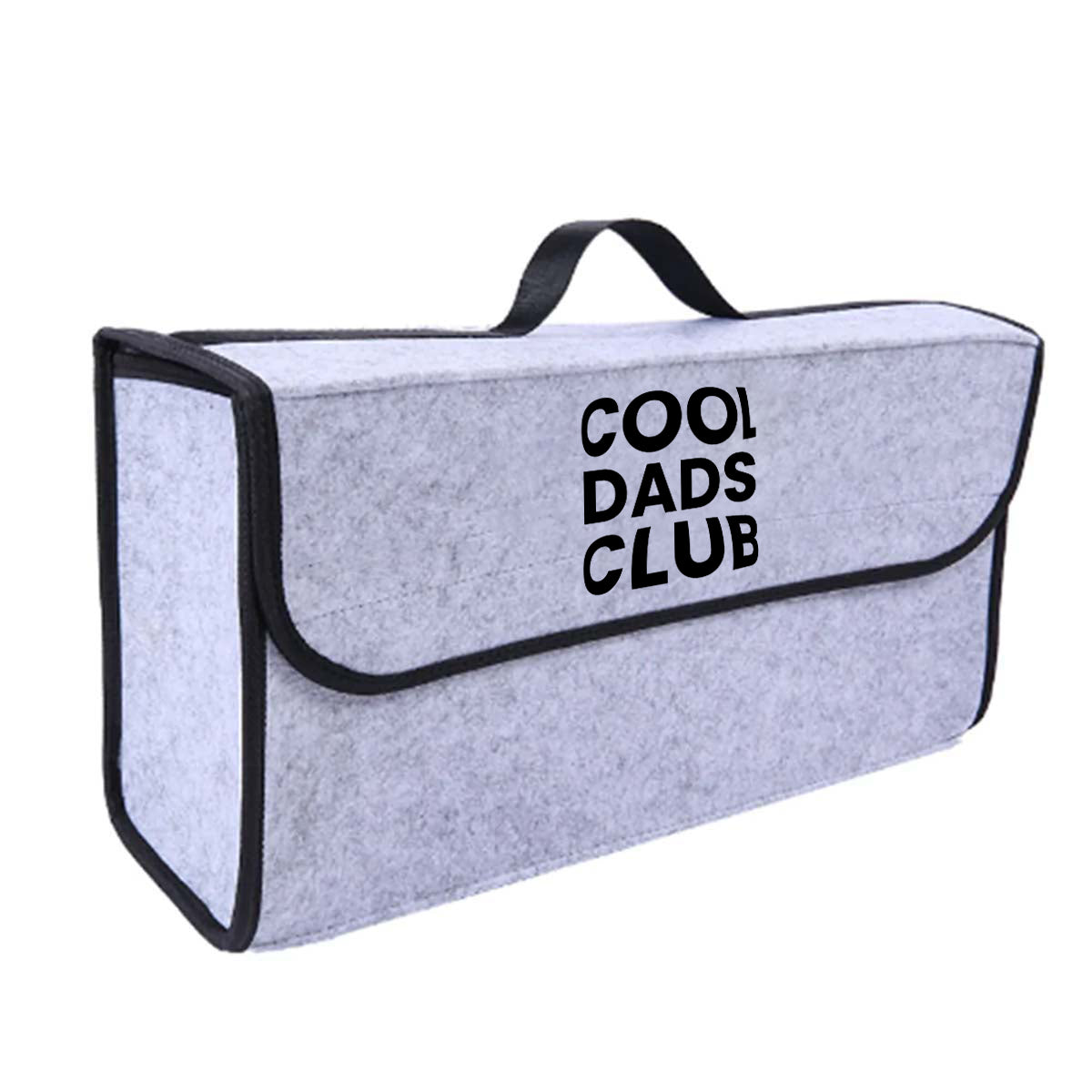 Cool Dads Club Soft Felt Car Bag Organizer Folding Car Storage Box Non Slip Fireproof Car Trunk Organizer, Custom For Your Cars, Father's Day Gift, Car Accessories - Delicate Leather