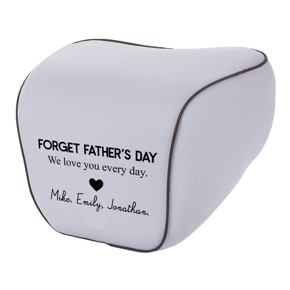 Personalized Lumbar Support Cushion for Car and Headrest Neck Pillow Kit, Happy Father's Day, Custom For Cars, Ergonomically Design for Car Seat, Car Accessories, Gift for Daddy - Delicate Leather