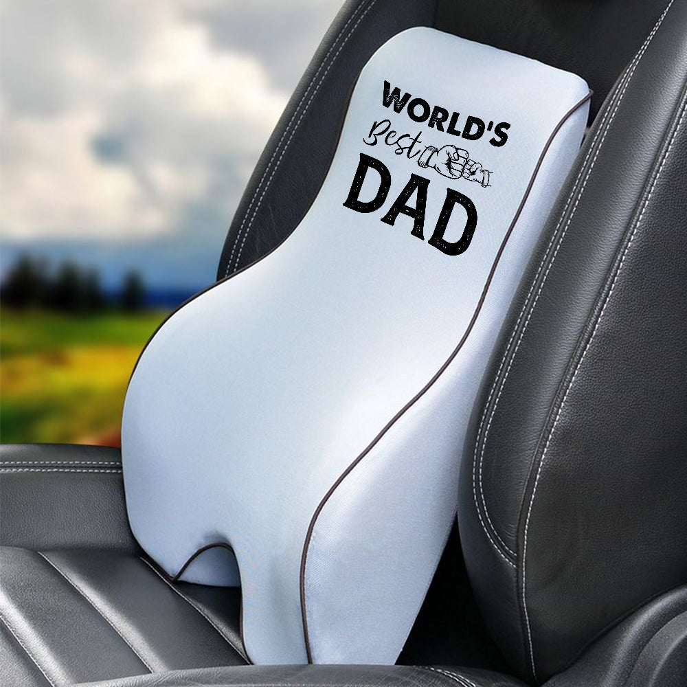 World's Best Dad Lumbar Support Cushion for Car and Headrest Neck Pillow Kit, Custom For Cars, Ergonomically Design for Car Seat, Father's Day Gift, Car Accessories 05