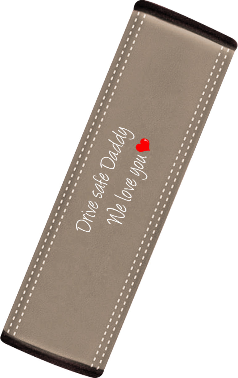 Drive Safe Daddy Car Seat Belt Covers (2PCS), Custom For Your Cars, Microfiber Leather Seat Belt Shoulder Pads for More Comfortable Driving, Father's Day Gift, Car Accessories - Delicate Leather
