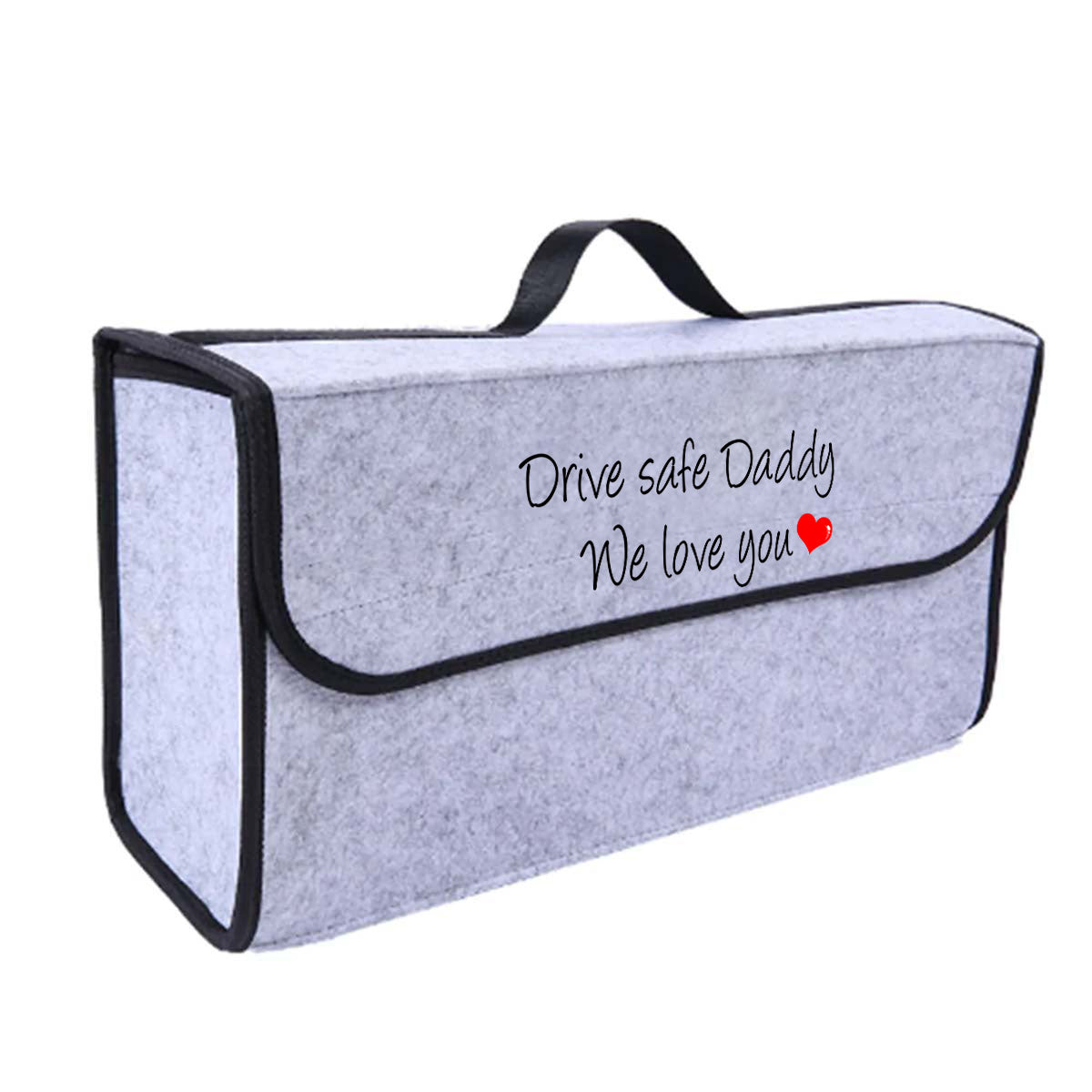 Drive Safe Daddy Soft Felt Car Bag Organizer Folding Car Storage Box Non Slip Fireproof Car Trunk Organizer, Custom For Your Cars, Father's Day Gift, Car Accessories - Delicate Leather