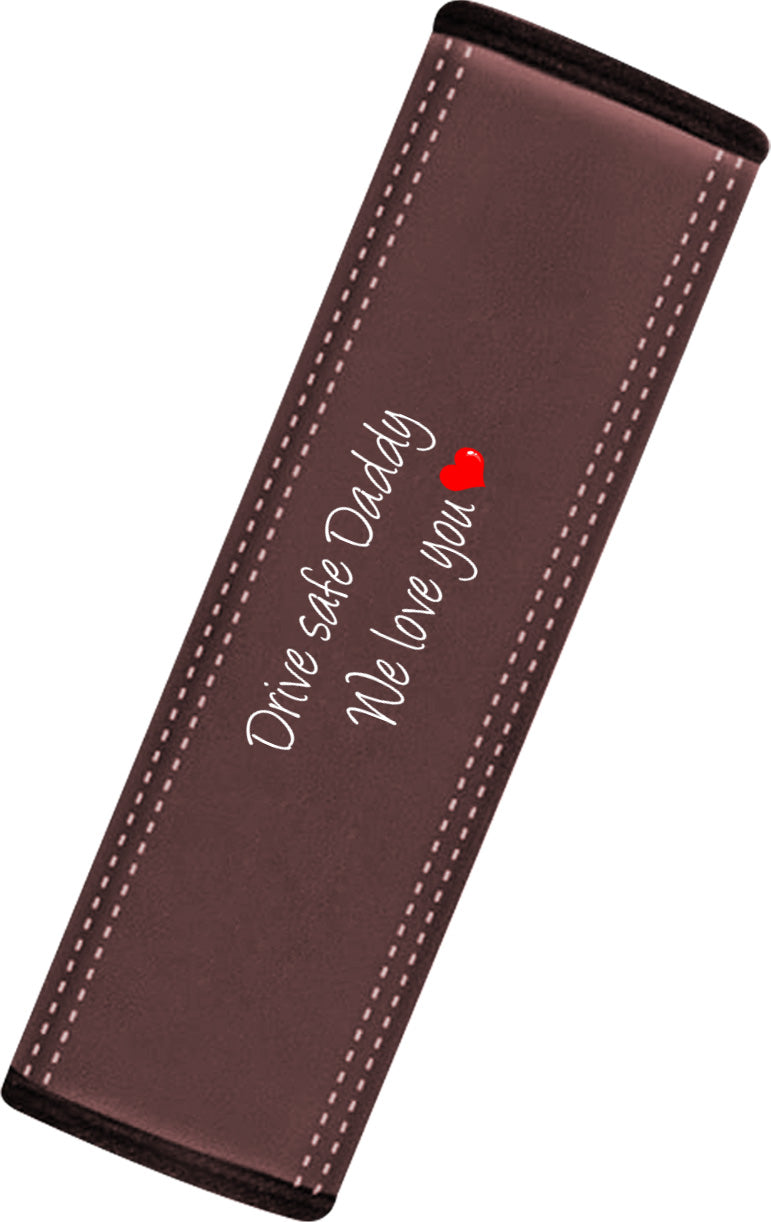 Drive Safe Daddy Car Seat Belt Covers (2PCS), Custom For Your Cars, Microfiber Leather Seat Belt Shoulder Pads for More Comfortable Driving, Father's Day Gift, Car Accessories - Delicate Leather