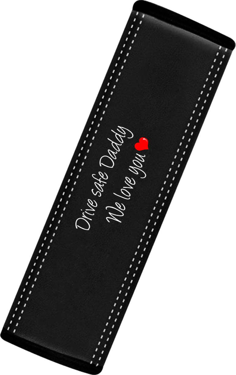 Drive Safe Daddy Car Seat Belt Covers (2PCS), Custom For Your Cars, Microfiber Leather Seat Belt Shoulder Pads for More Comfortable Driving, Father's Day Gift, Car Accessories - Delicate Leather