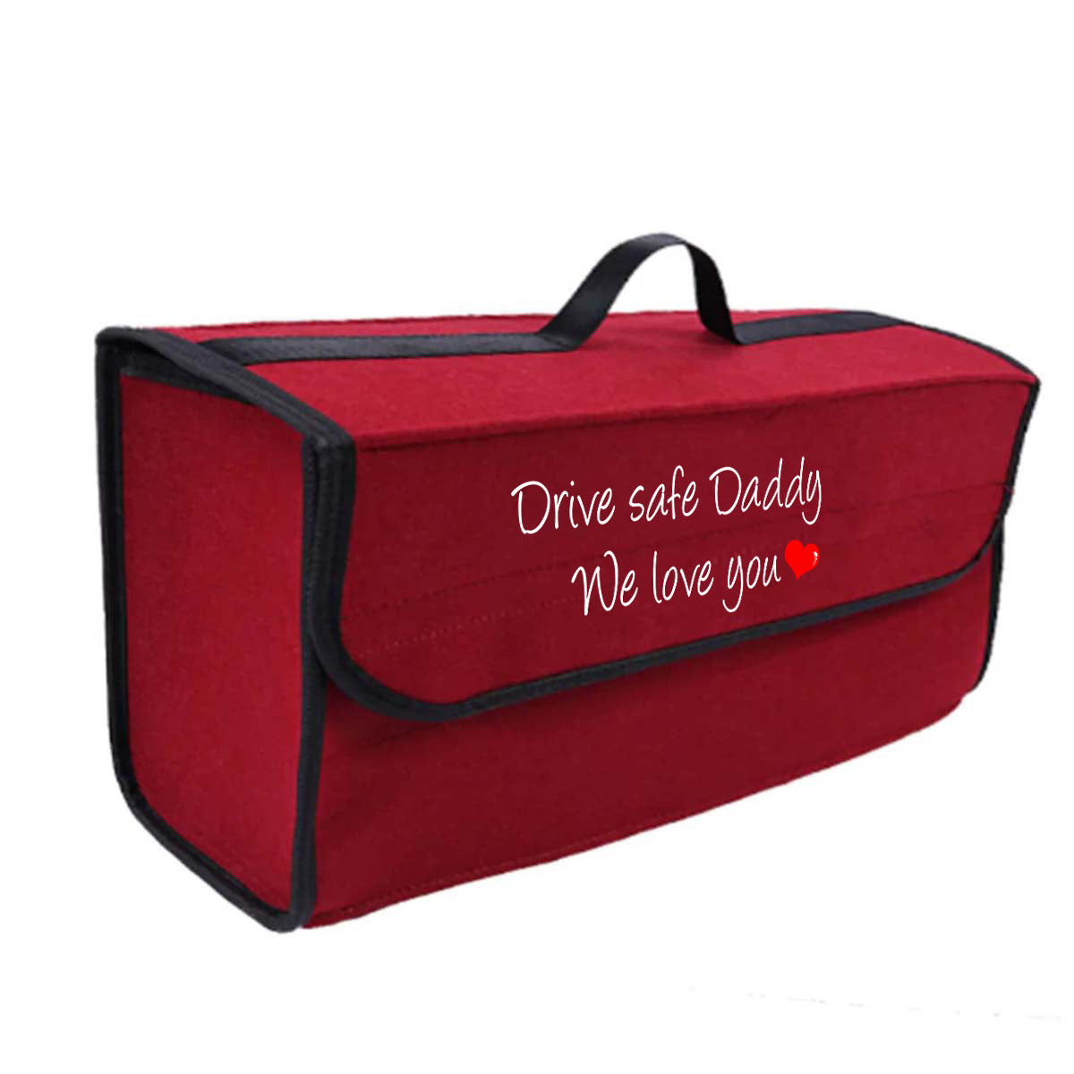 Drive Safe Daddy Soft Felt Car Bag Organizer Folding Car Storage Box Non Slip Fireproof Car Trunk Organizer, Custom For Your Cars, Father's Day Gift, Car Accessories - Delicate Leather