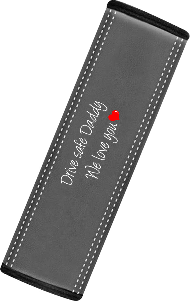 Drive Safe Daddy Car Seat Belt Covers (2PCS), Custom For Your Cars, Microfiber Leather Seat Belt Shoulder Pads for More Comfortable Driving, Father's Day Gift, Car Accessories - Delicate Leather