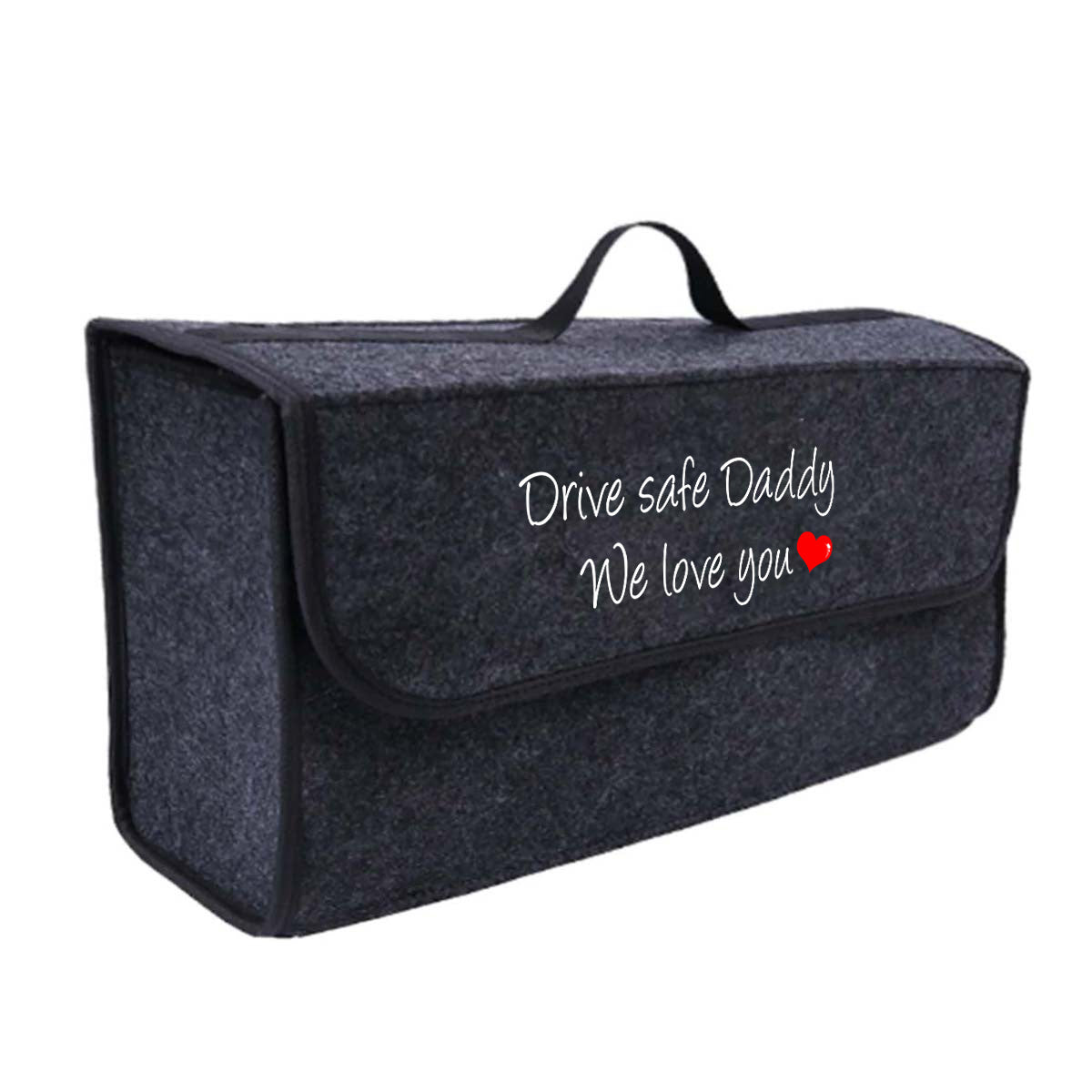 Drive Safe Daddy Soft Felt Car Bag Organizer Folding Car Storage Box Non Slip Fireproof Car Trunk Organizer, Custom For Your Cars, Father's Day Gift, Car Accessories - Delicate Leather