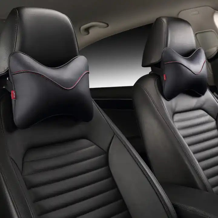 Universal PU Leather Car Headrest Pillow with PP Cotton Filling: Enhance Your Car's Seating Comfort - Delicate Leather