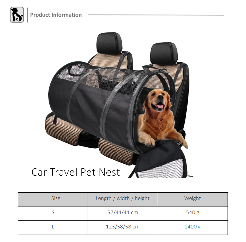 Dog Carriers Rear Back Pet Dog Car Seat Cover Mats - Hammock Protector with Safety Belt for Travel - Delicate Leather
