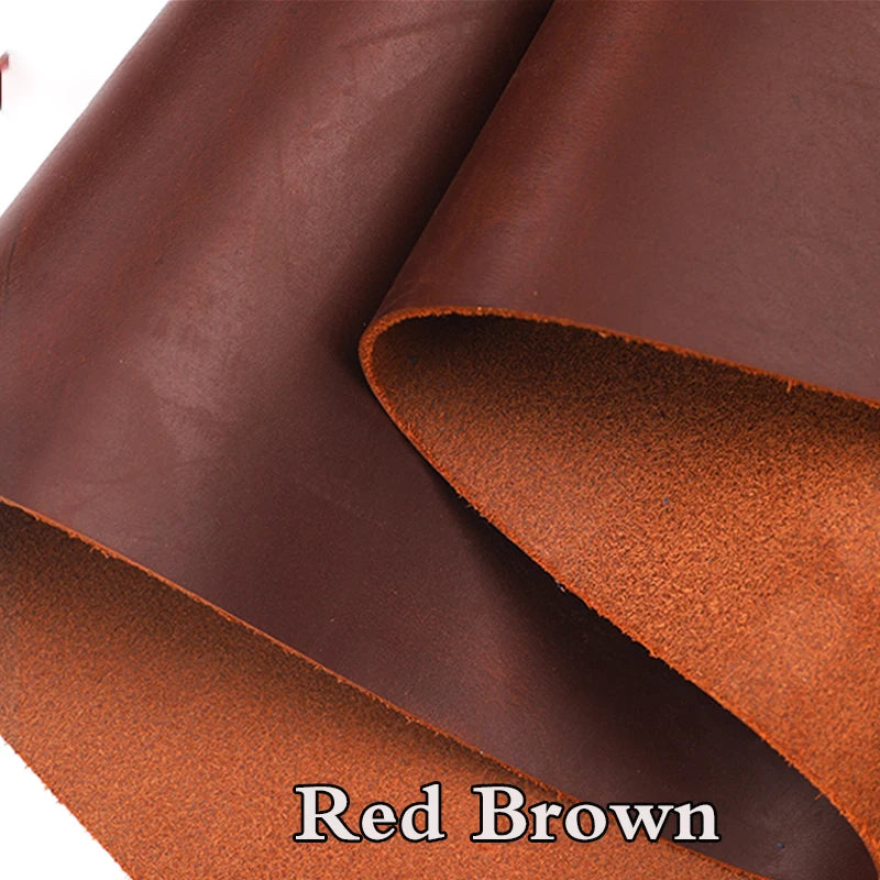 2mm Dark Orange Natural Cow Skin Leather - Crazy Horse Leather