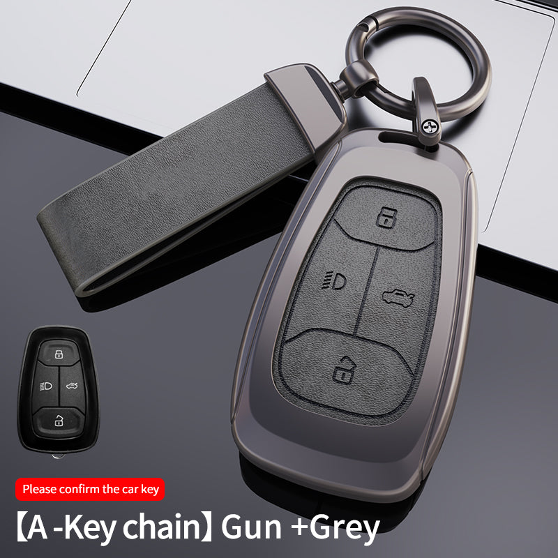 Leather Car Key Case - Protective Key Cover for Auto Accessories - Delicate Leather