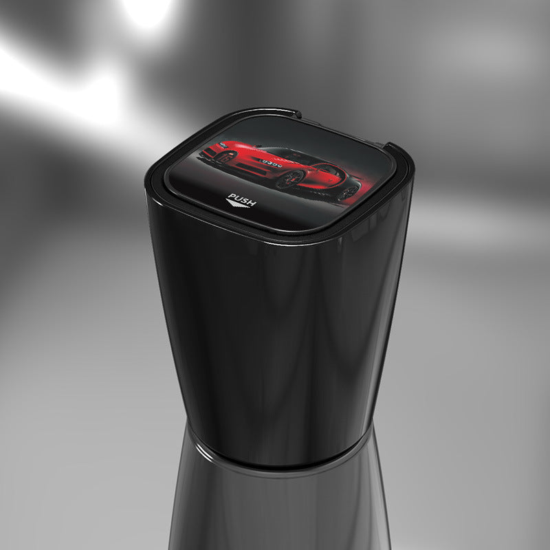 New Design Portable Smart Creative Aluminum Diamond Car Bling Cup Holder with LED Light Smoking Ashtray with Lighter - Delicate Leather