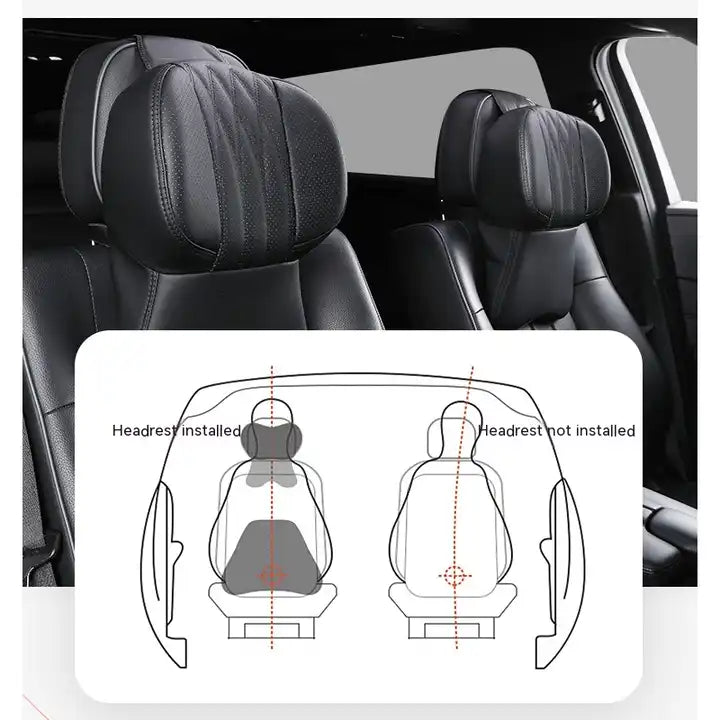 Enhance Your Driving Comfort with the 5D Memory Cotton Car Headrest in Universal Car Headrest Style - Delicate Leather