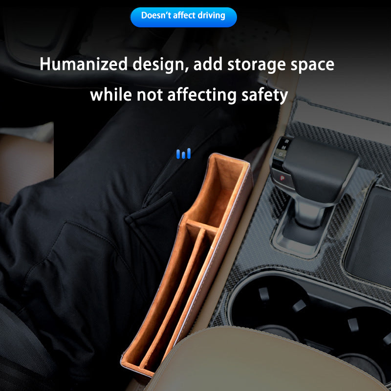 Car Seat Gap Filler Organizer, Custom For All Cars, Luxury Car Seat Side Organizer - Seat Gap Storage Box & Seat Clearance Storage Organizer - Delicate Leather