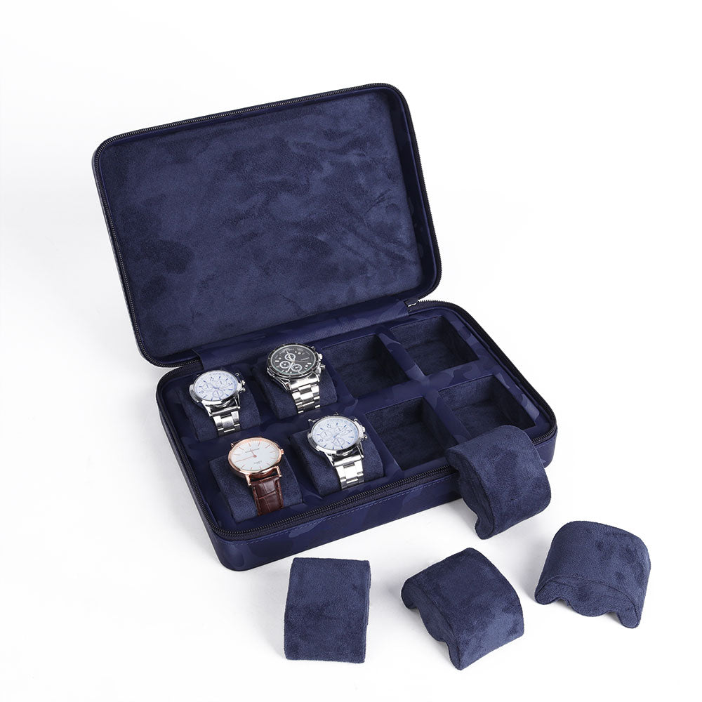 Handmade Luxury Genuine Leather Watch Jewelry Holder - 8 Slot Watch Display Storage Box Case