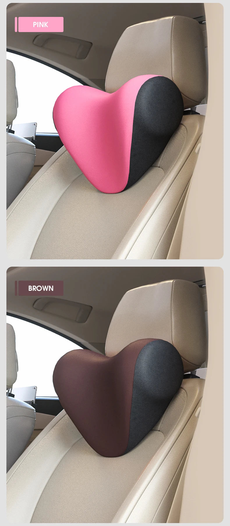 Newly Designed Adjustable Auto Seat Side Headrest Pillow for Enhanced Comfort and Neck Support - Delicate Leather