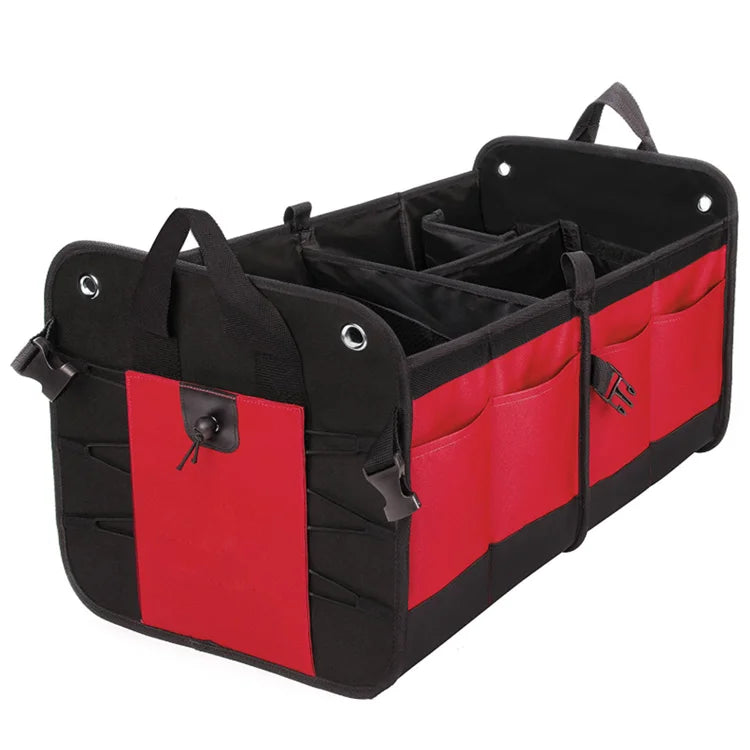 Collapsible Trunk Storage Organizer with Integrated Cooler, Spacious Multi-Compartment Design, and Waterproof Features for Cars