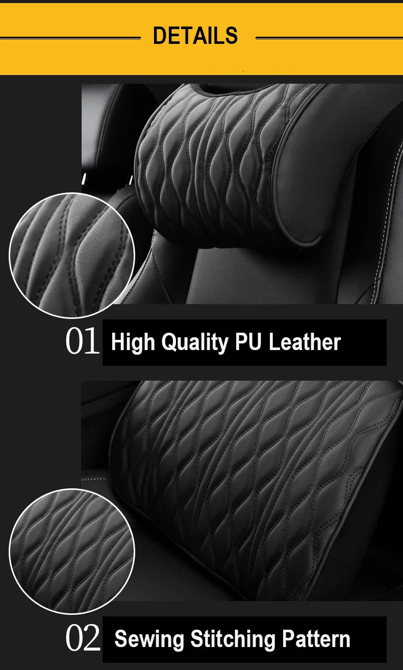 Delicate Leather Car Seat Headrests Enhance Comfort and Safety for Your Drive