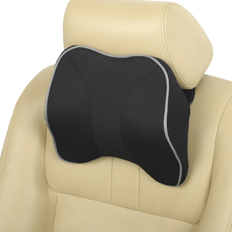 Memory Foam Car Neck Support Pillow - Delicate Leather