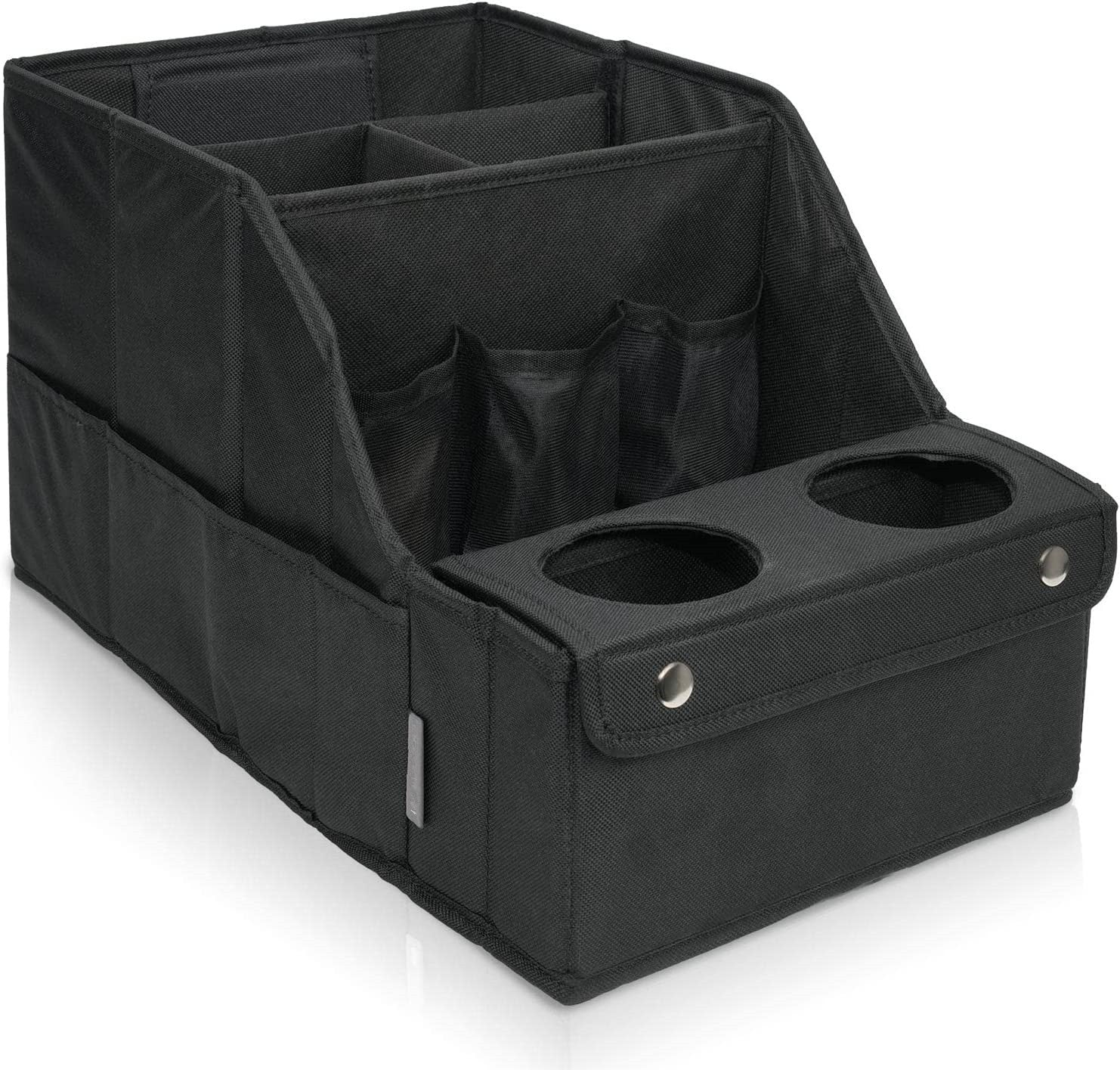 Backseat Car Seat Organizer with 11 Compartments, 2 Cup Holders, and 2 Oversized Side Pockets for Travel and Storage