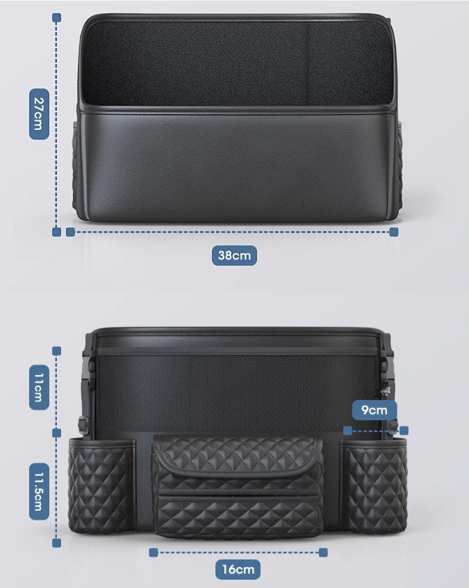 Leather Car Seat Back Insulation Storage Bag - Multi-Pocket Thermal Cooler Travel Car Accessories Organizer, Custom Fit For Your Cars - Delicate Leather