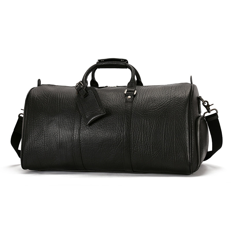 Large Capacity Vintage Men's Real Leather Cowhide Weekender Duffel Bag - Delicate Leather