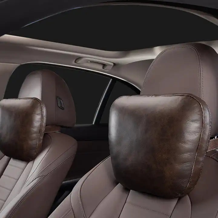 Discover Exceptional Luxury in our Brand New High-Quality Leather Full Set Car Seat Headrest Neck Pillow - Delicate Leather