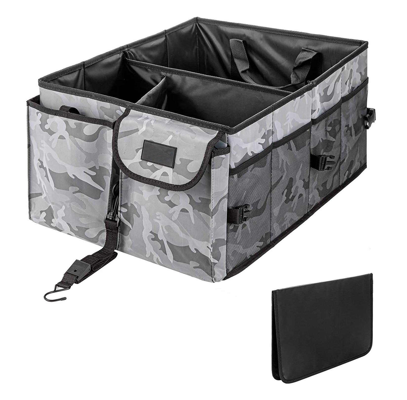 Detachable Car Trunk Organizer - 3 Compartment & Collapsible Design - Delicate Leather