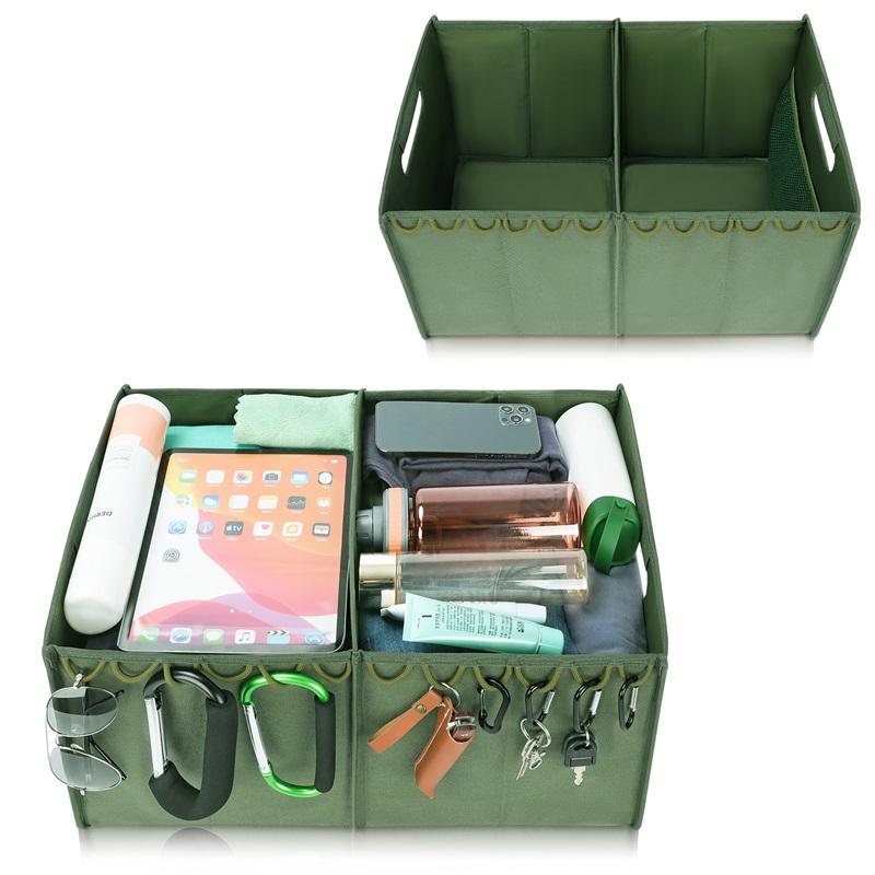 Heavy Duty Foldable Car Accessories Cargo Storage Container - Multi-Purpose Car Trunk Organizer - 1 Pack - Delicate Leather