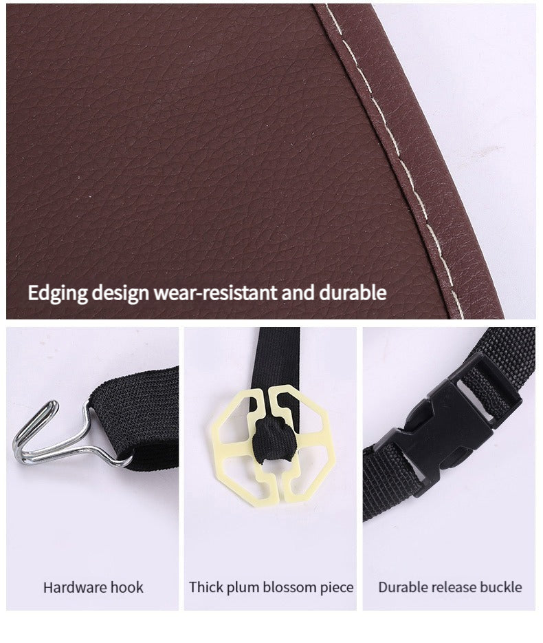 Universal Foldable PU Leather Car Seat Back Anti-Kick Storage Bags - Car Back Seat Organizer, Custom Fit For Your Cars - Delicate Leather