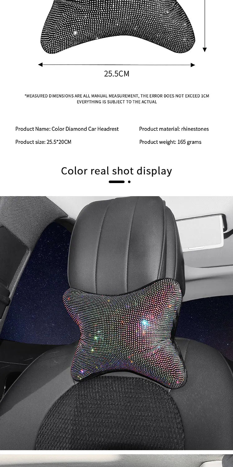Elevate Your Driving Experience with the Universal Bling Comfortable Fashion Car Seat Head Neck Pillow - Delicate Leather