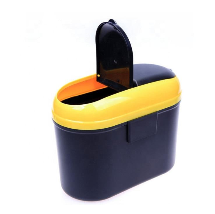 Car Mini Trash Can Garbage Dust Case Holder Bin - Polyester Trash Rubbish Bin for Car, Office, Home, Auto, and Vehicle Accessories - Delicate Leather