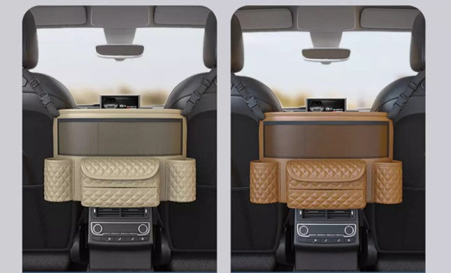 Leather Car Seat Back Insulation Storage Bag - Multi-Pocket Thermal Cooler Travel Car Accessories Organizer, Custom Fit For Your Cars - Delicate Leather