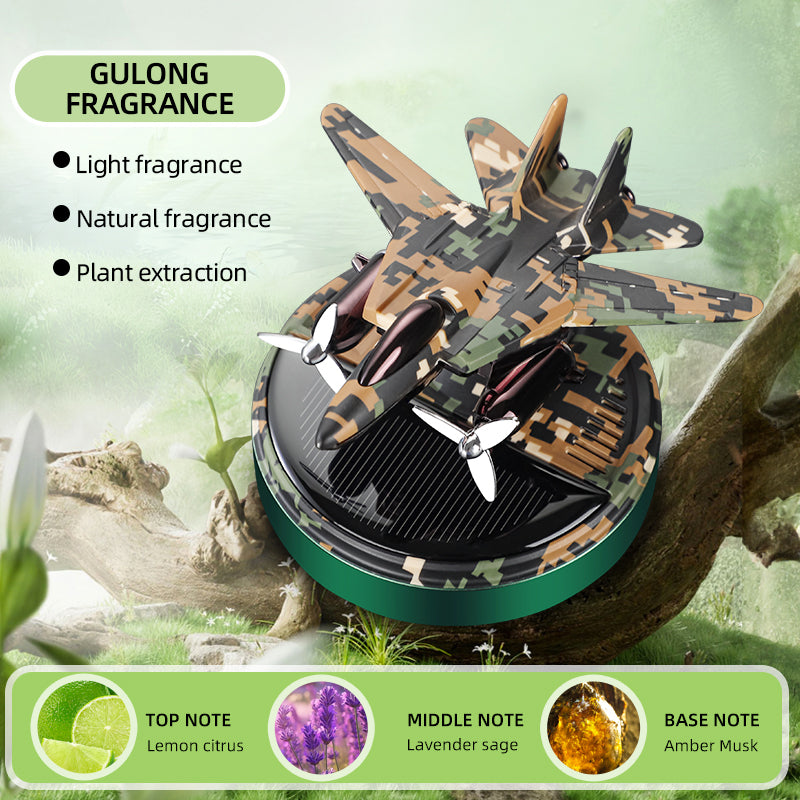 Car Accessories 2024: Solar Air Freshener - Air Freshener Plane Helicopter Aromatherapy - Delicate Leather