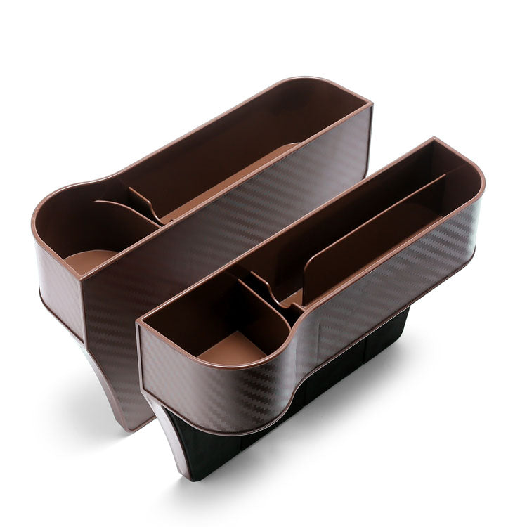 Car Seat Gap Filler Organizer, Custom Fir For Your Cars, Auto Car Console Gap Filler Organizer - Waterproof Plastic Storage with Phone and Cup Holder - Delicate Leather