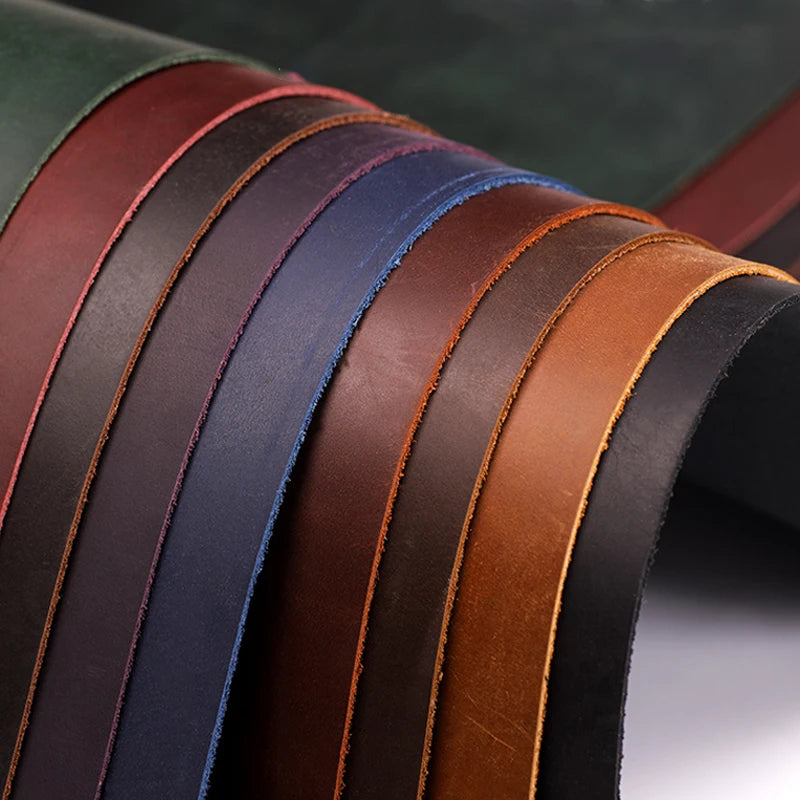 2mm Dark Orange Natural Cow Skin Leather - Crazy Horse Leather - Delicate Leather