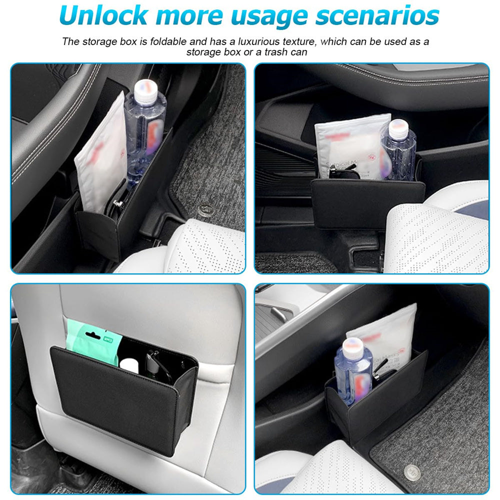 Car Trash Bin - Portable Leak Proof Waterproof Leather Foldable Mini Car Trash Can, Car Accessories