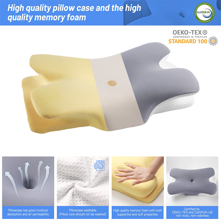 100% Polyester Ergonomic Orthopedic Neck Support Cervical Pillow
