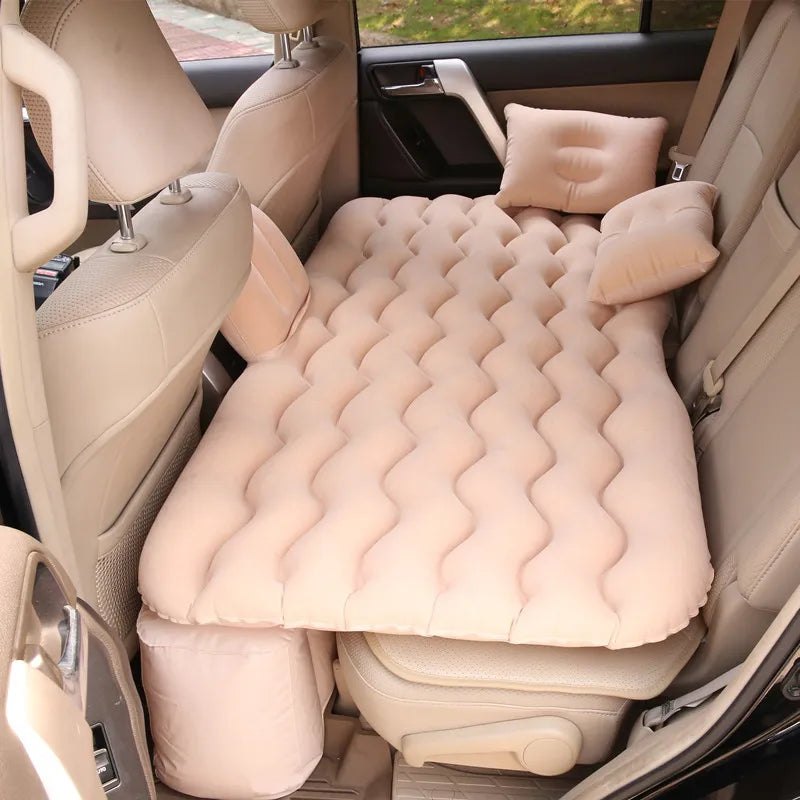 Inflatable Mattress Air Bed Sleep Rest Car SUV Travel Bed Universal Car Seat Bed Multi Functional for Outdoor Camping Beach - Delicate Leather