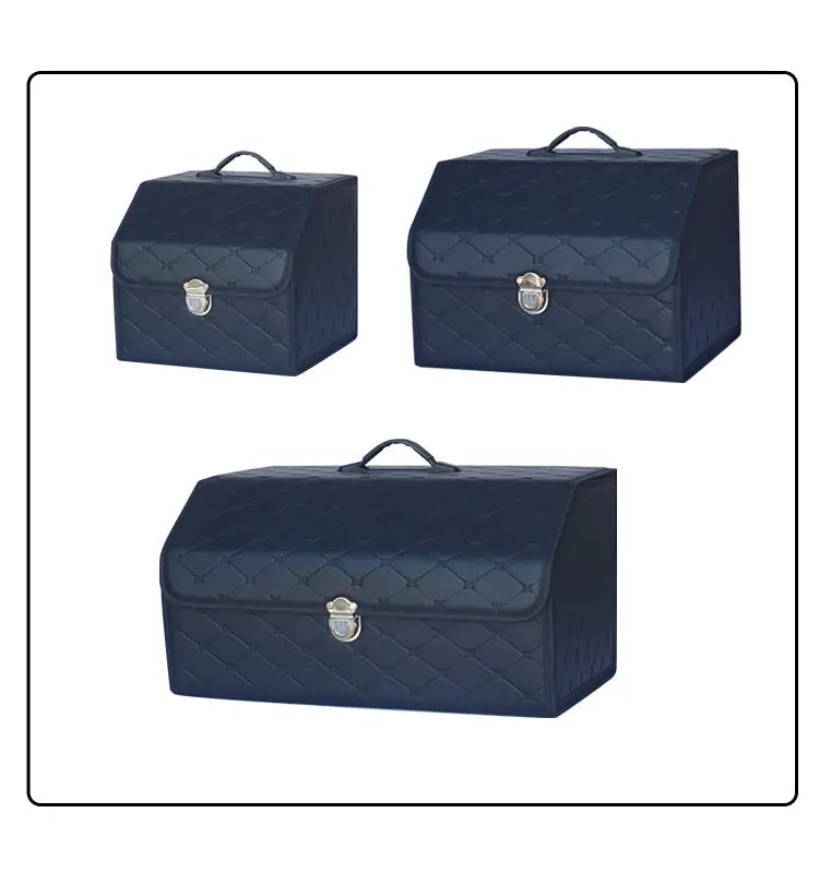 Premium PU Leather Collapsible Car Trunk Organizer with Foldable Cover – Ideal for SUVs and Multipurpose Automotive Storage - Delicate Leather
