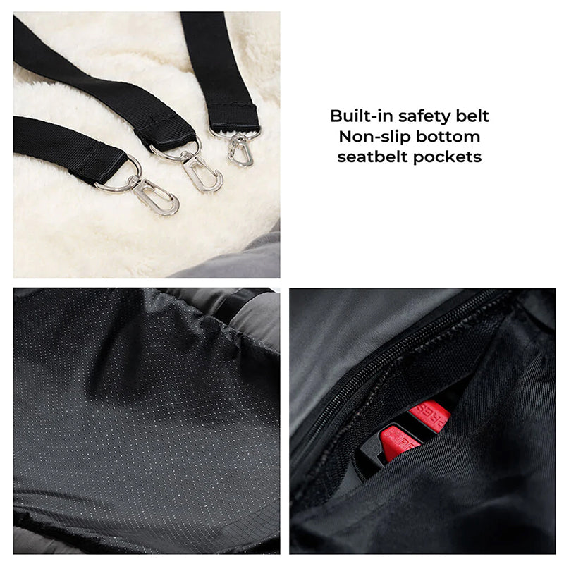 Luxury Removable Waterproof Dog Car Seat Bed - Portable Travel Pet Carrier Bag - Delicate Leather